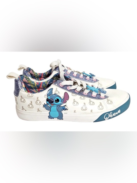 Disney Shoes - Disney White and Blue Stitch Low-Top Sneakers